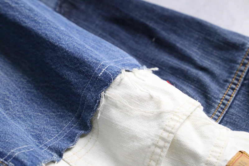 "Re:make" étiquette patchwork design flare denim