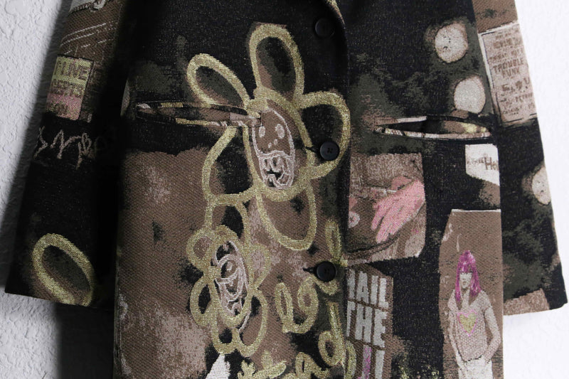 Desigual 2way artie jacquard coat