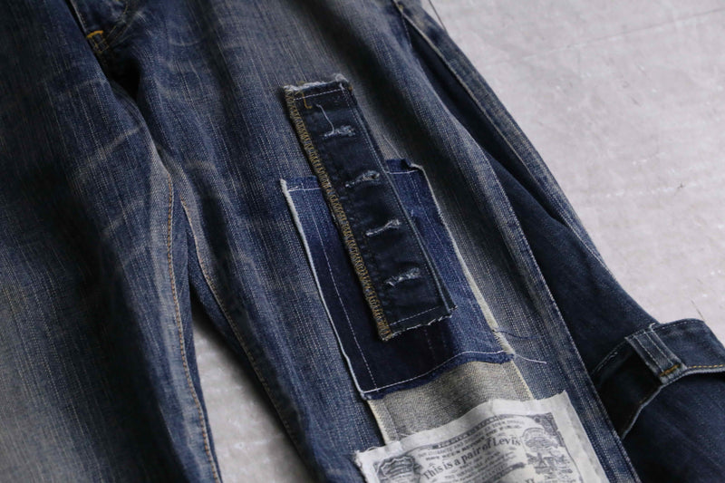 "Re:make" color patch design buggy flare denim