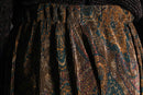 brown paisley pleats wide easy pants