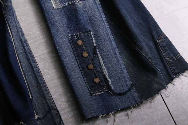 "Re:make" color patch design buggy flare denim