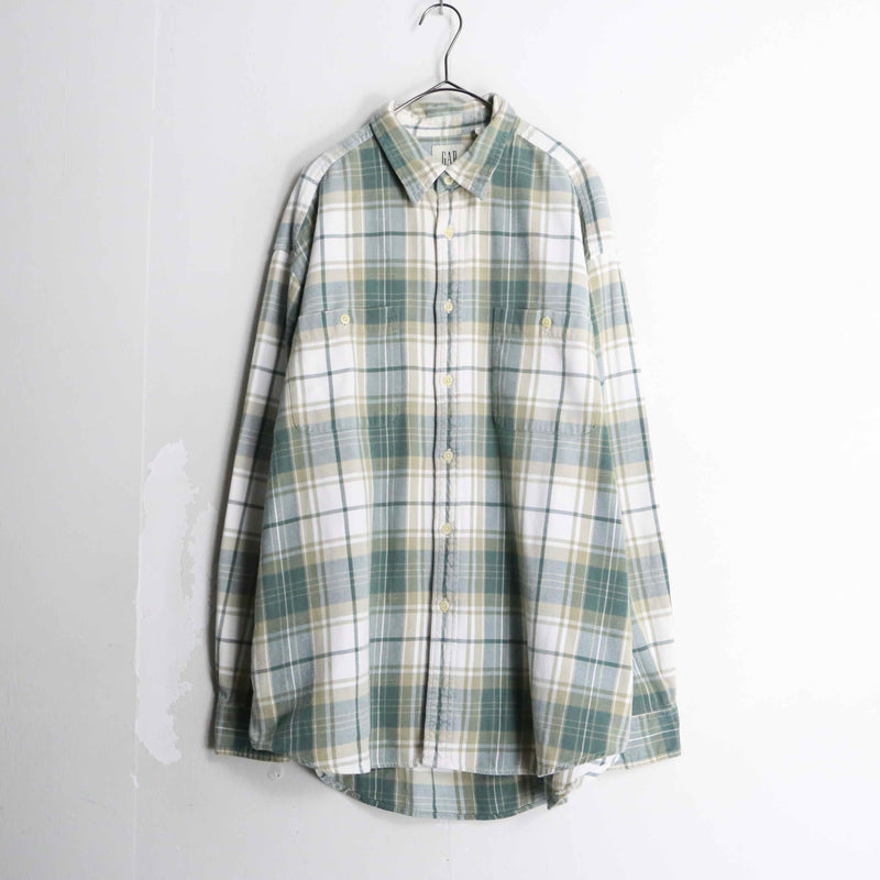 “OLD GAP” green base light flannel shirt