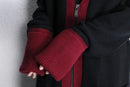 “KARL LAGERFELD” black burgundy zip-up oversized knit cardigan
