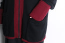 “KARL LAGERFELD” black burgundy zip-up oversized knit cardigan
