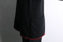 “KARL LAGERFELD” black burgundy zip-up oversized knit cardigan