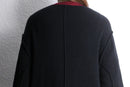“KARL LAGERFELD” black burgundy zip-up oversized knit cardigan