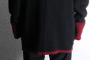 “KARL LAGERFELD” black burgundy zip-up oversized knit cardigan