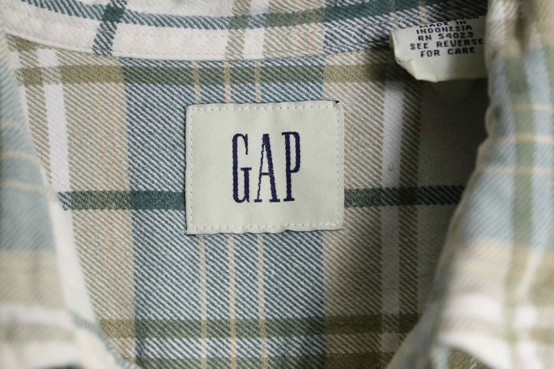 “OLD GAP” green base light flannel shirt