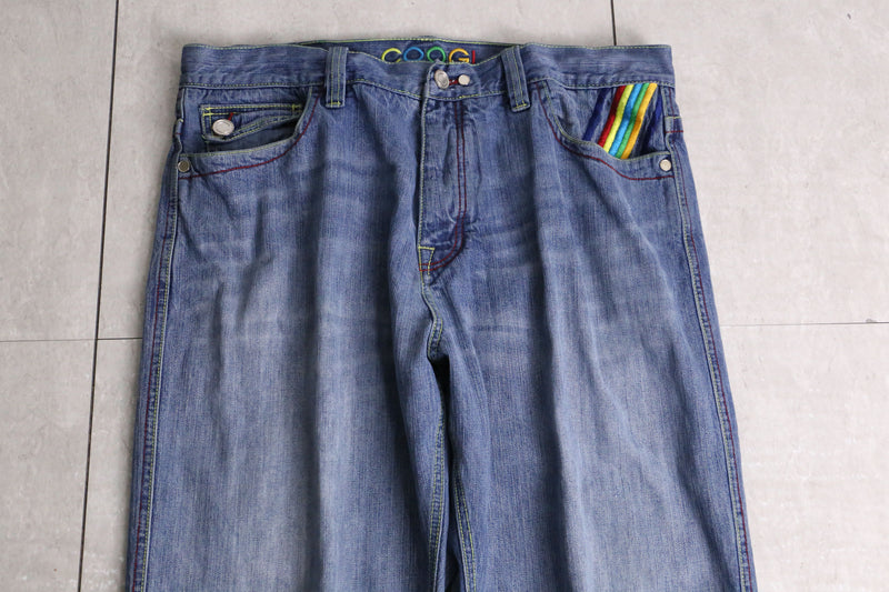 "COOGI" colorful sneaker design wide denim pants