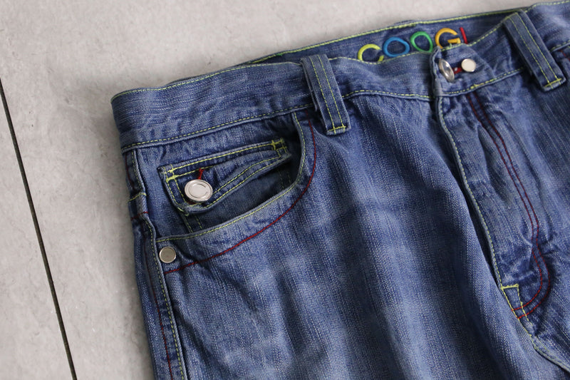 "COOGI" colorful sneaker design wide denim pants