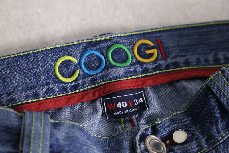 "COOGI" colorful sneaker design wide denim pants