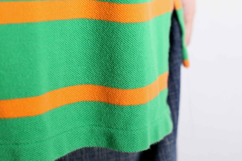 ”Polo by Ralph Lauren”  green orange horizontal stripe polo shirt