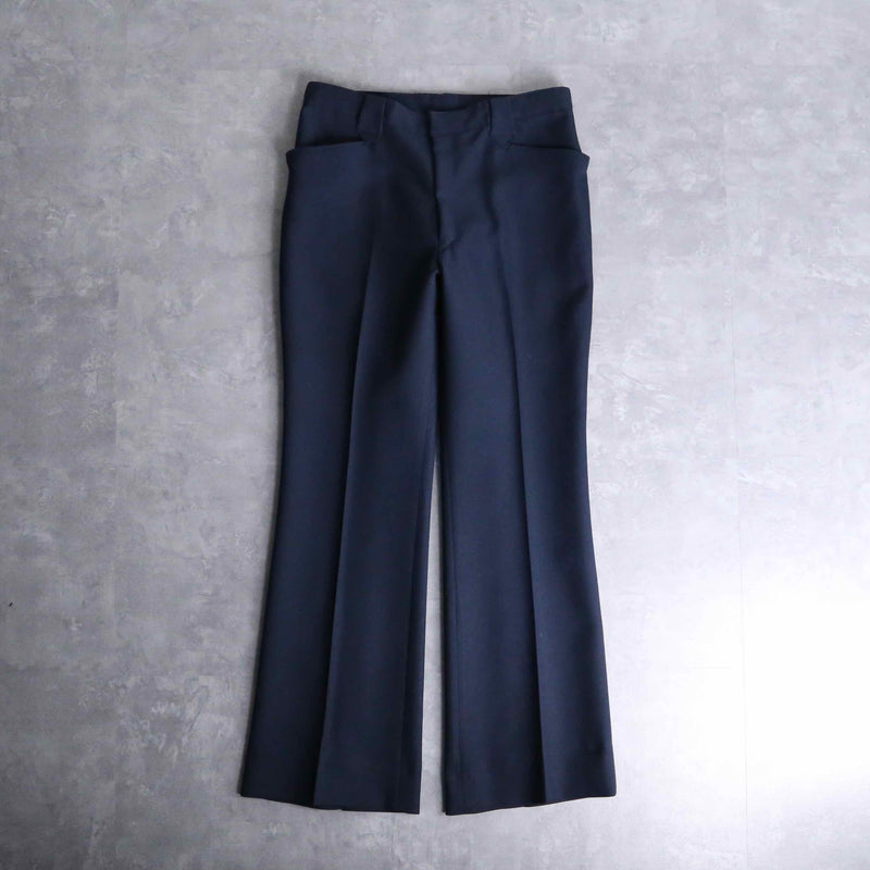 70's navy semi flare western pants