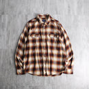 00's cotton rayon ombre check shirt