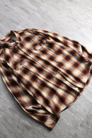 00's cotton rayon ombre check shirt