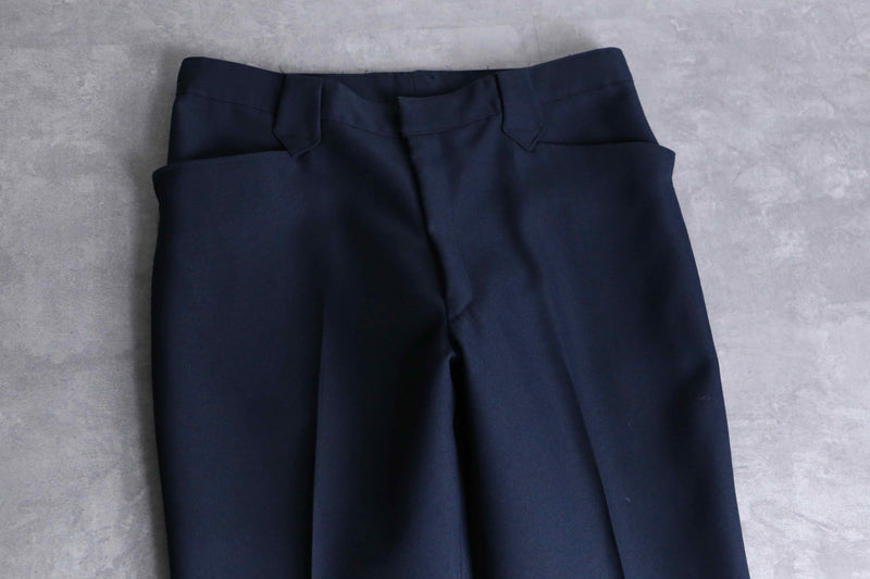 70's navy semi flare western pants