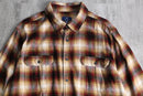 00's cotton rayon ombre check shirt