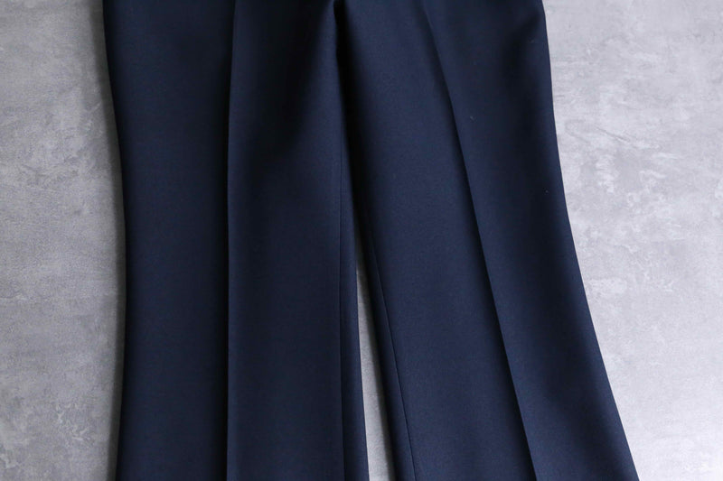 70's navy semi flare western pants