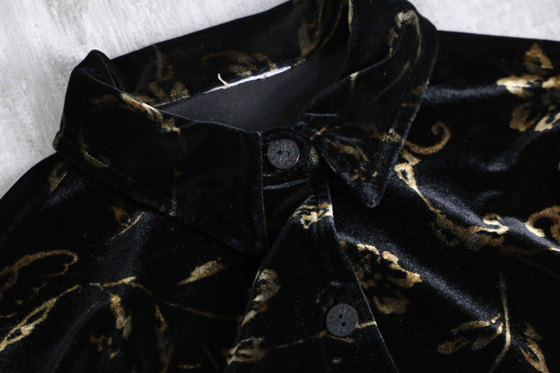 luxury abstract pattern velours shirt