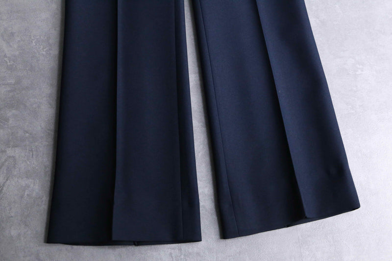 70's navy semi flare western pants