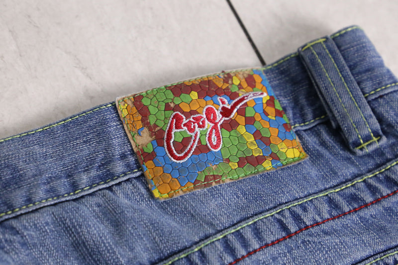 "COOGI" colorful sneaker design wide denim pants