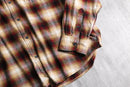 00's cotton rayon ombre check shirt