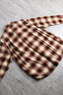 00's cotton rayon ombre check shirt