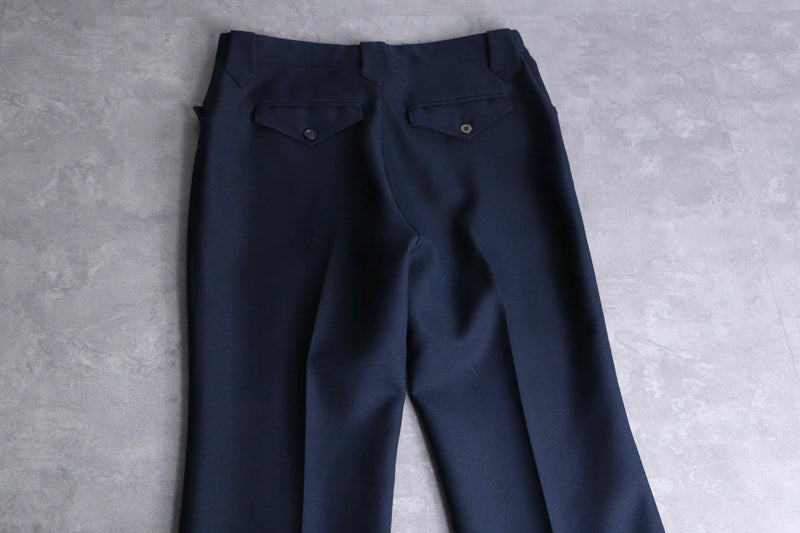 70's navy semi flare western pants