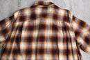 00's cotton rayon ombre check shirt