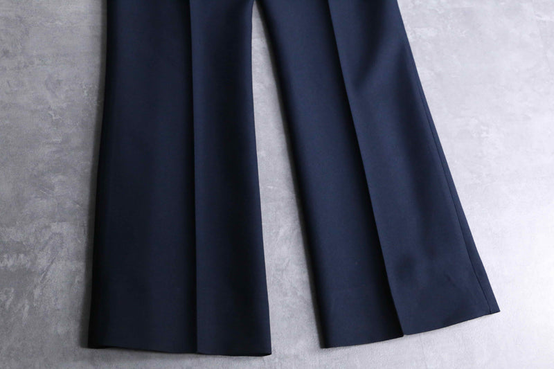 70's navy semi flare western pants