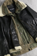 "Dolce & Gabbana" 05AW military layered leather jacket