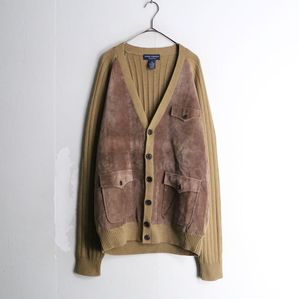 suede switch knit cardigan