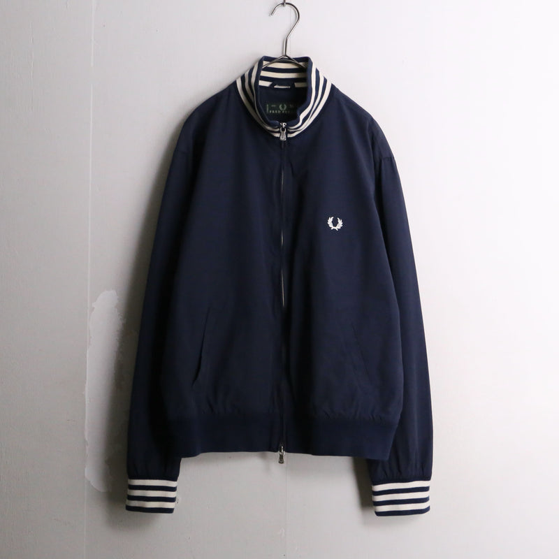 “FRED PERRY” navy nylon track jacket