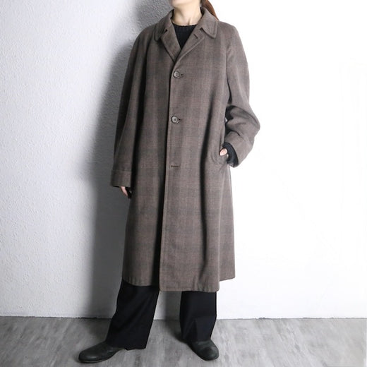 50’s subtle windowpane balmacaan coat