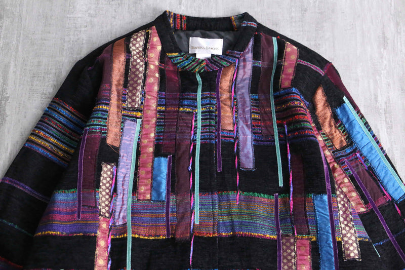 random patchwork mulch design shirt jacket