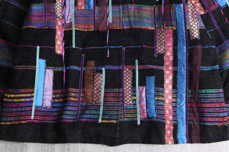 random patchwork mulch design shirt jacket