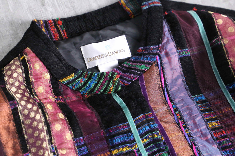 random patchwork mulch design shirt jacket