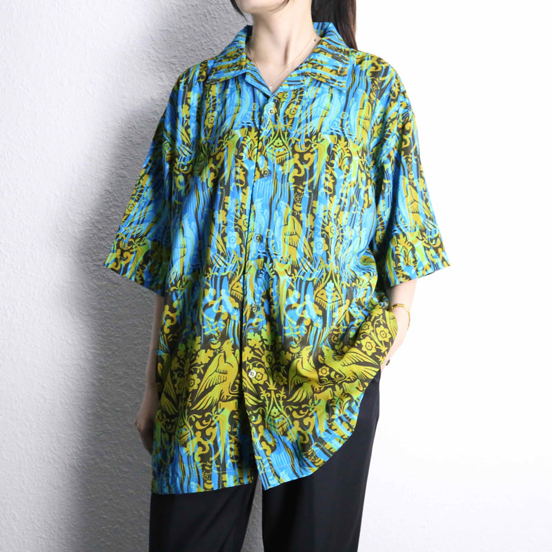 total pattern open collar s/s shirts
