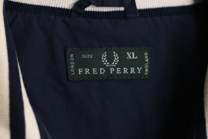 “FRED PERRY” navy nylon track jacket