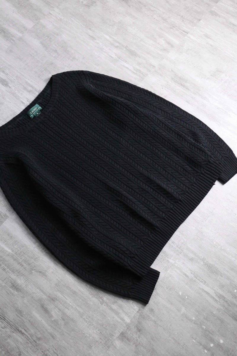 “Lauren Ralph Lauren” black cotton knit