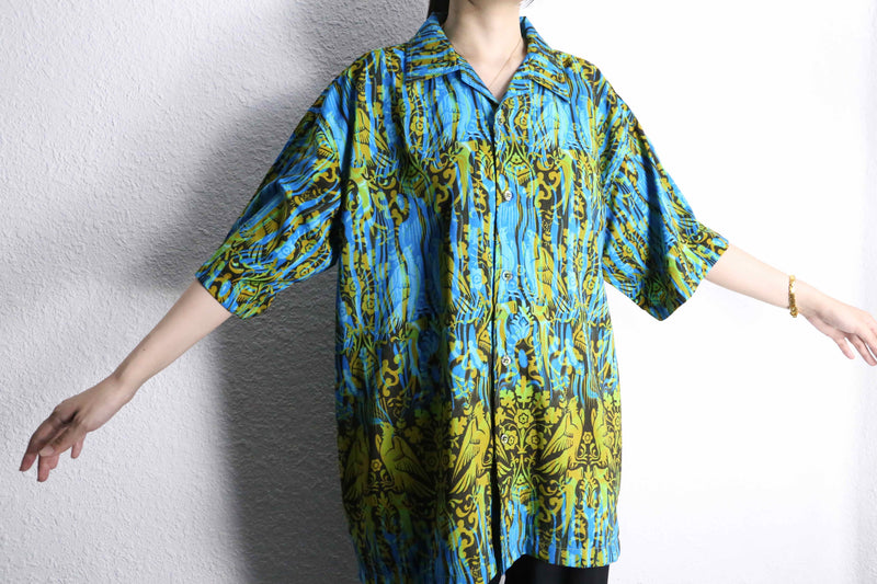 total pattern open collar s/s shirts