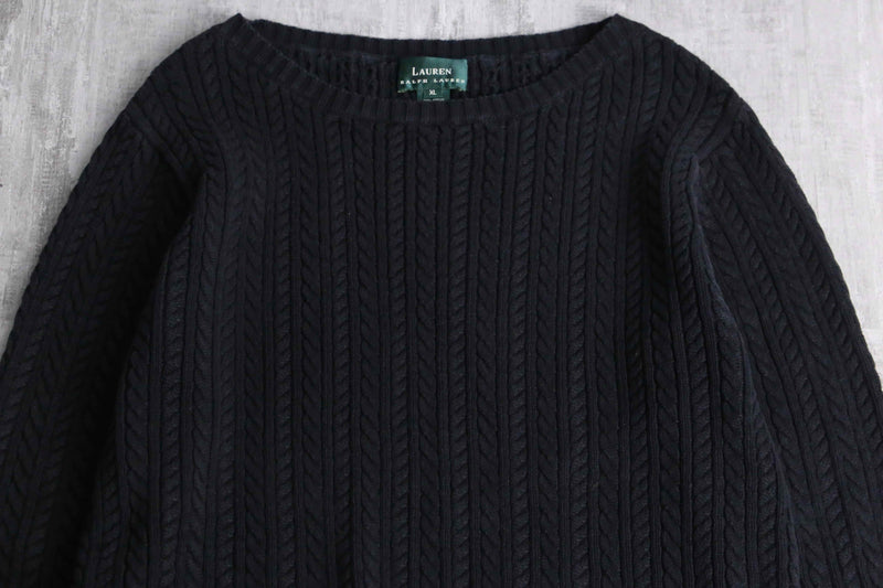 “Lauren Ralph Lauren” black cotton knit