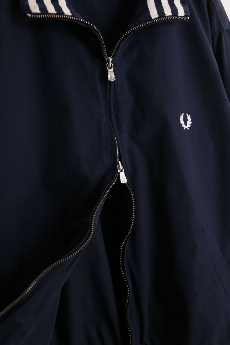 “FRED PERRY” navy nylon track jacket