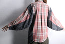 "Re:make" docking gather check shirt