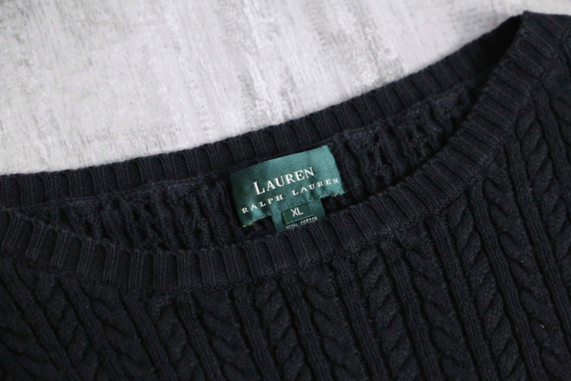 “Lauren Ralph Lauren” black cotton knit