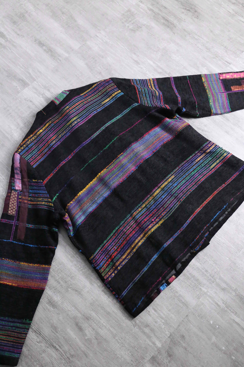 random patchwork mulch design shirt jacket