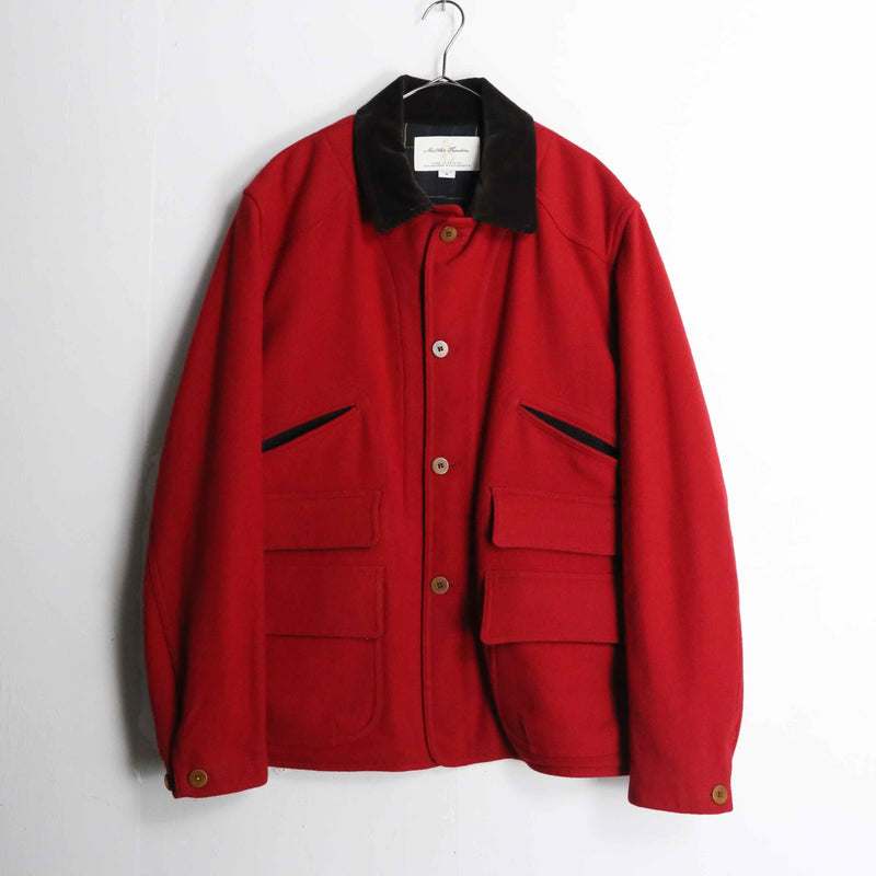 red base corduroy collar jacket