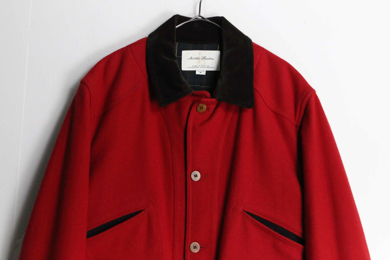 red base corduroy collar jacket