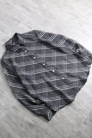 diagonal stripe pattern sheer shirt