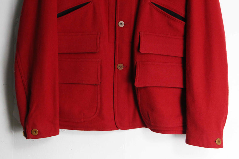 red base corduroy collar jacket